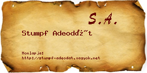 Stumpf Adeodát névjegykártya